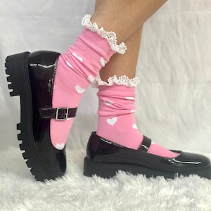 BALLERINA Socks With Lace up Ties Black No Show Peep Lace Hosiery