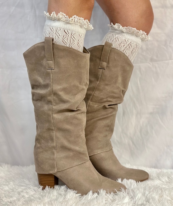 Lacy cheap boot socks