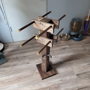 Handmade Western Cowboy Hat and Boot Rack: Rustic Wood Floor Stand