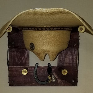 Rustic Wooden Cowboy Hat Rack: Western Home Decor, Handmade in USA