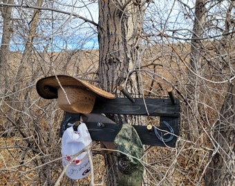 Porte-chapeaux de cow-boy rustique : décoration d'intérieur occidentale, faite main aux États-Unis