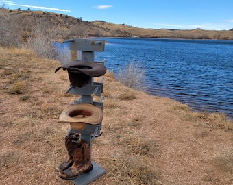 10H2B - 10 Cowboy Hat Rack 2 Boot Tree