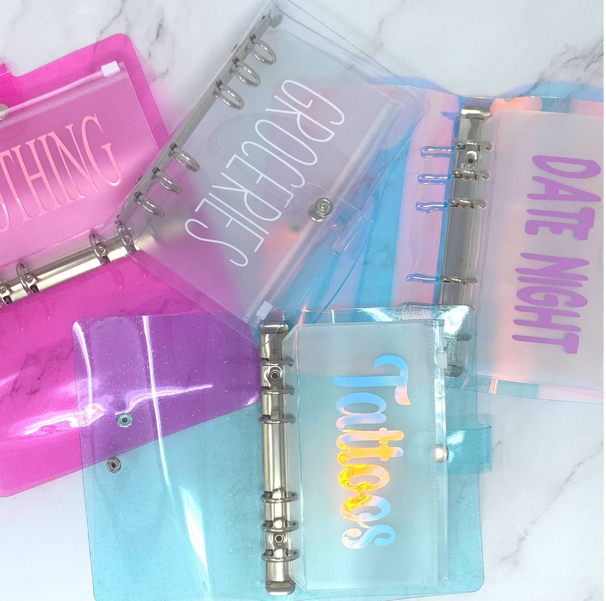 Rainbow Clear PVC Binder Cash Envelope System A6 Binder Etsy