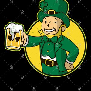 Vault Leprechaun PNG Print Files, Graphics Design Digital Download