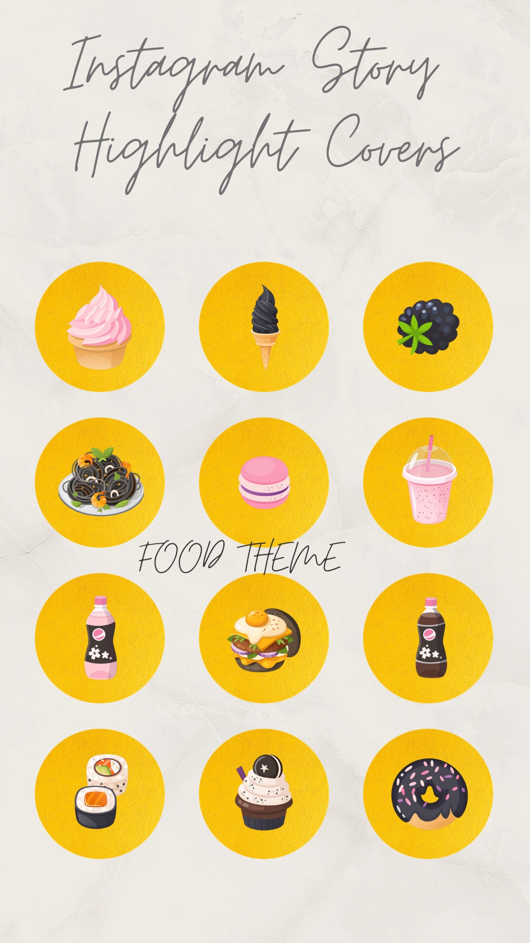 55 Food Instagram highlight covers/ Instagram icons Etsy