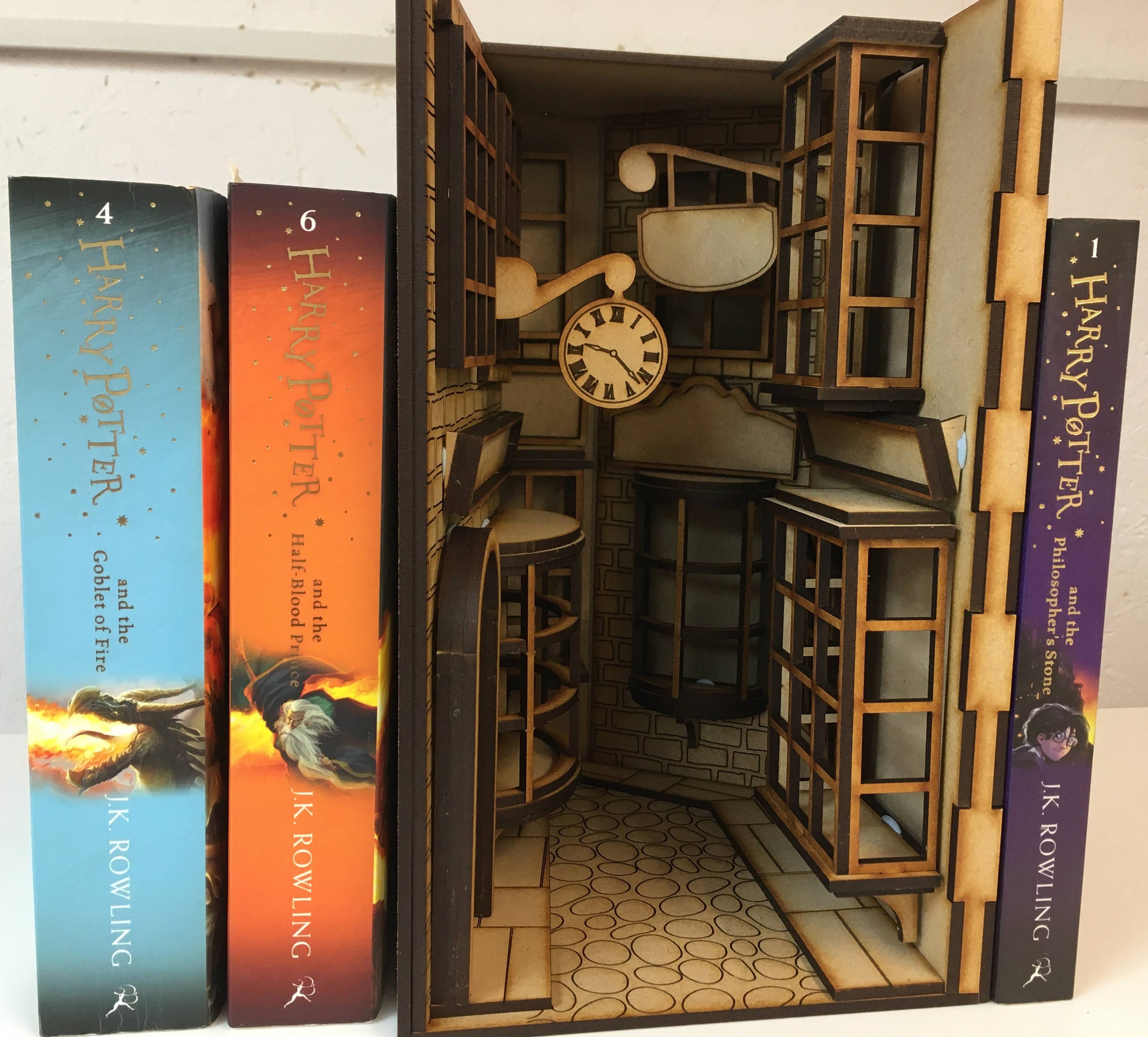 More visuals of my finished Harry Potter Diagon Alley book nook