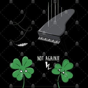 Unlucky Clover PNG Print Files, Graphics Design Digital Download