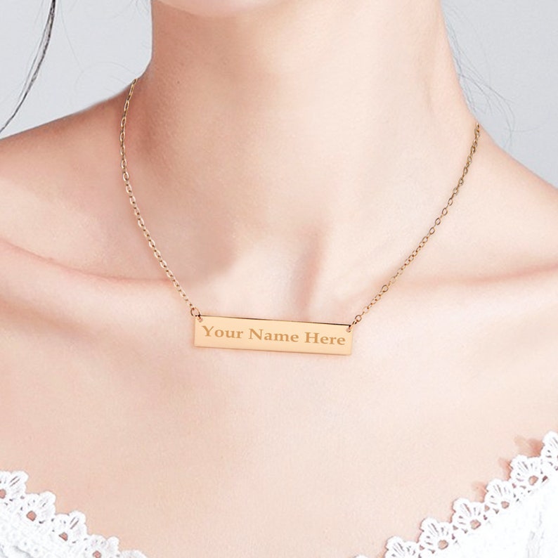 Bridesmaid Gift,Gift for Her,Gift for Daughter Custom Jewelry Personalized Gift For Mom Necklace For Women Custom Laser Engraved Jewelry