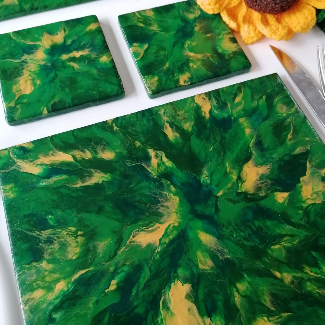 Made to Order Green Placemats and Coaster Choice of Table Set Etsy UK