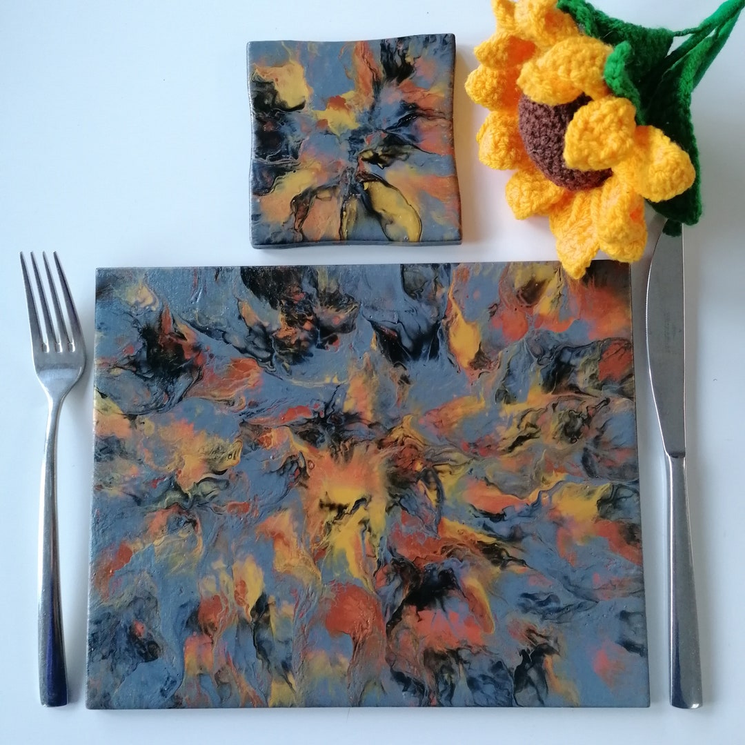 Copper Placemat and Coaster, Single Table Mat and Coaster, Copper Home