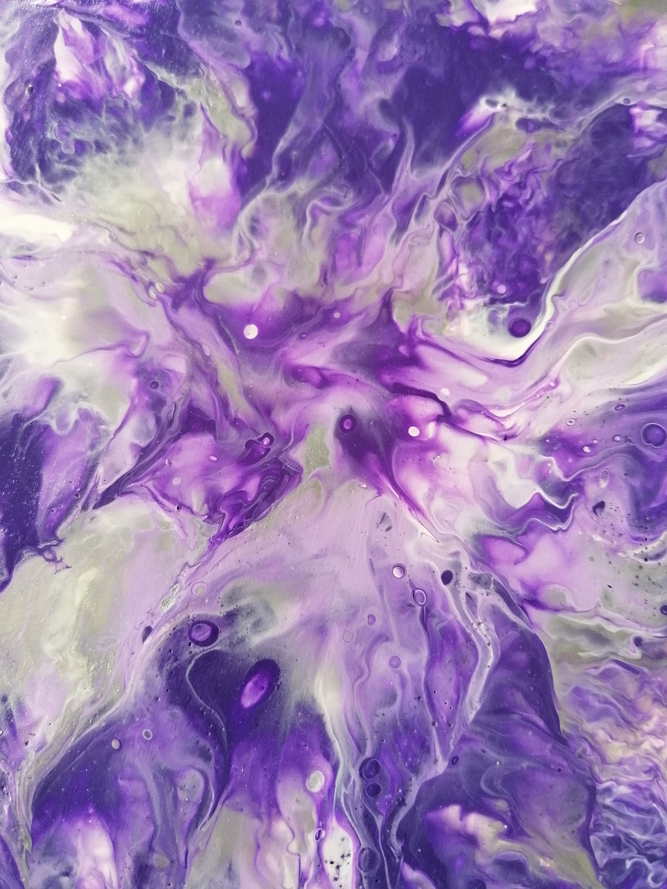 Square Purple Placemats and Coasters Set of 4 Acrylic Pour Etsy UK