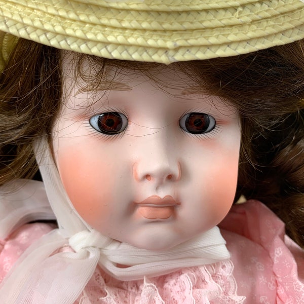 Grande poupée en porcelaine 57 cm (22,7 pouces) - années 80 - poupée de collection - poupée de mode - DVSPOP