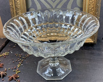 Vintage - very nice crystal round bowl on foot - DVSKRIS