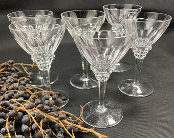 Rare antique set of 5 crystal aperitif glasses - French - early 20th century - MINT - DVSKRIS