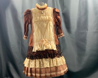 Beautiful unique haute couture doll dress with separate petticoat and matching cardigan - handmade by Christel P - vintage - mint - DVSKLD