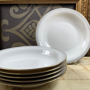 Bavaria Tirschenreuth Germany - 6 deep plates - soup plate with gold rim - excellent condition