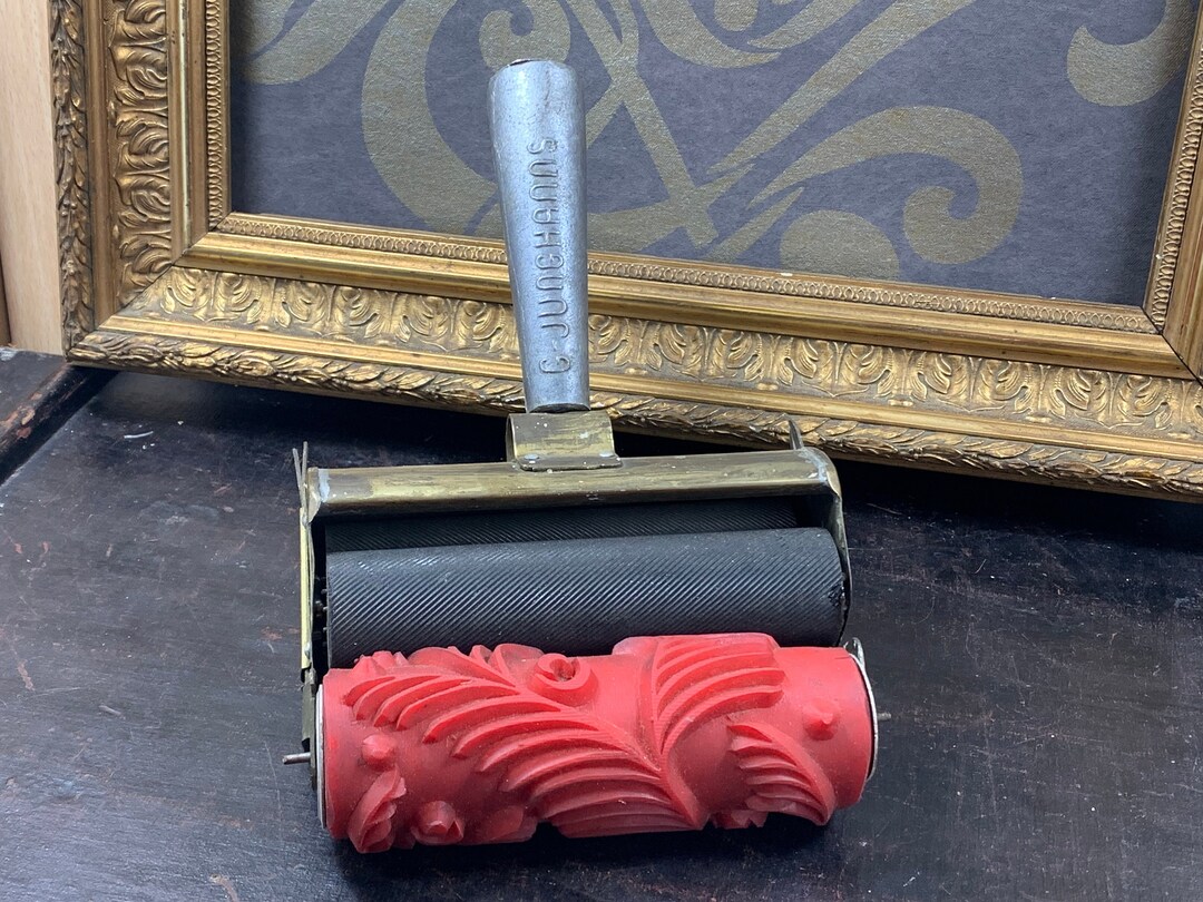 Vintage Pattern Paint Roller Rubber Stamp Roller Vintage Etsy