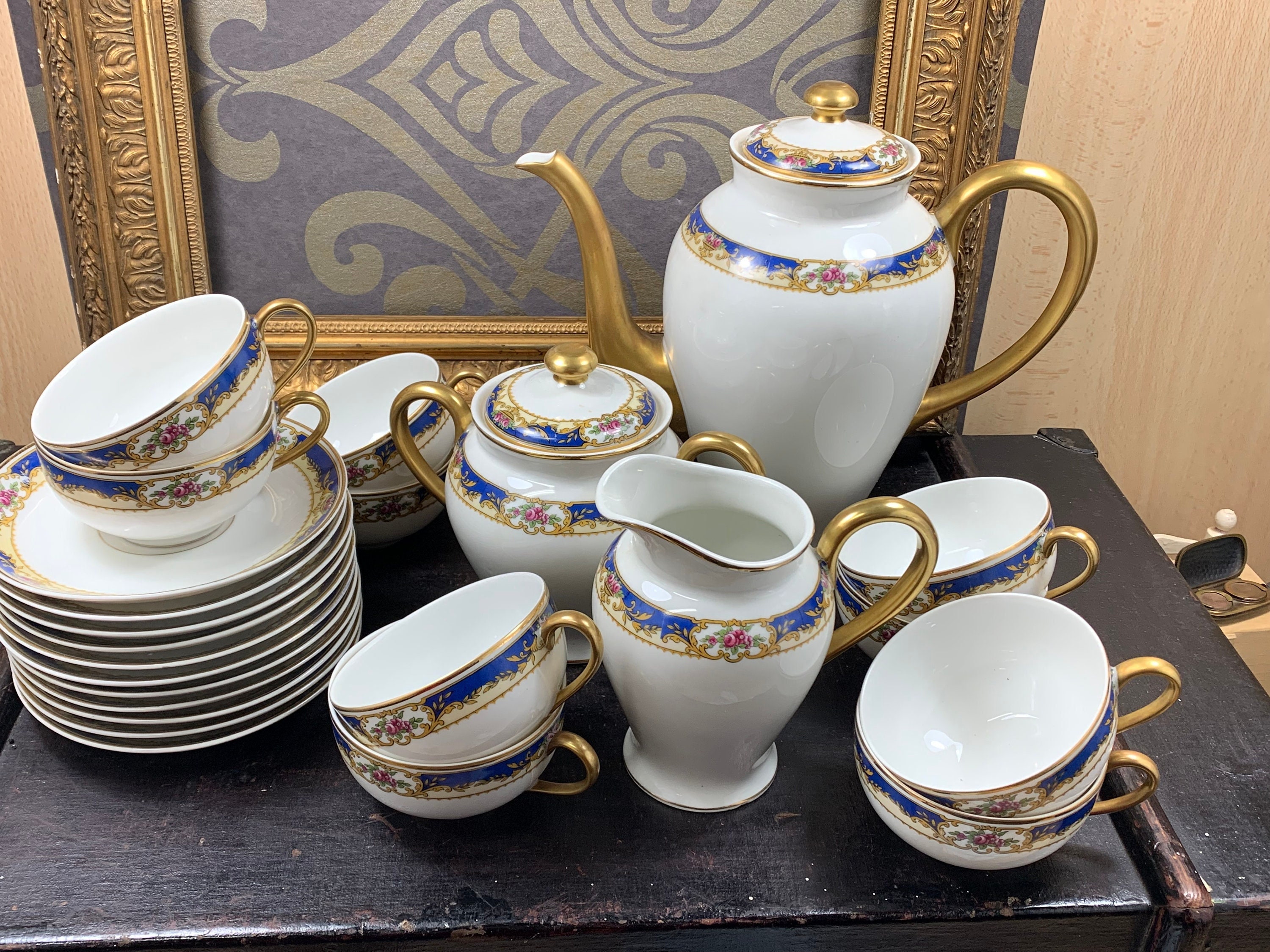 ロマンチックなコーヒーセット リモージュ フランス Raynaud & C 紅茶 