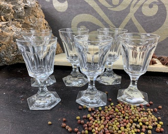 Set of 5+1 beautiful antique crystal shot glasses Crystal - excellent condition - DVSKRIS