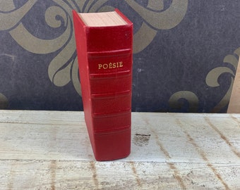 Poesie – antikes französisches Gedichtbuch in sehr gutem Zustand – roter Hardcover.