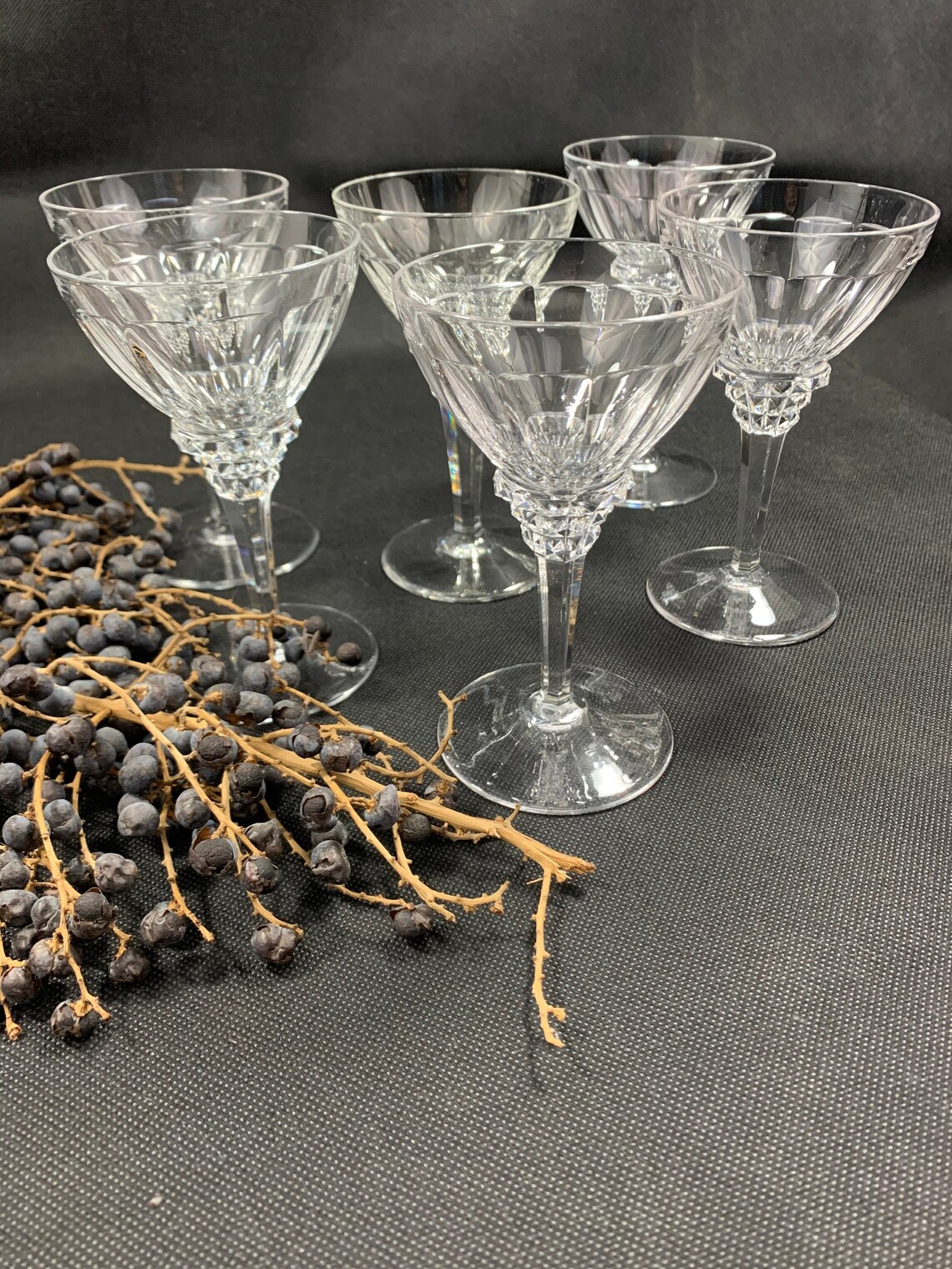 Rare antique set of 6 crystal aperitif glasses French Etsy