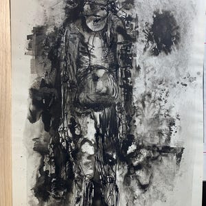 Étude originale de Jacques Verlinden JoVo – figure expressive/croquis préliminaires/grands dessins 72,5 x 55 cm/artiste flamand/ensemble de 2 études