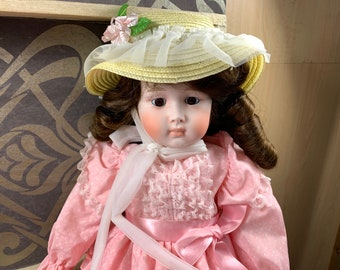 Large Porcelain Doll 57 cm (22.7 inch) - 80s - collection doll - fashion doll - DVSPOP