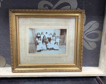 Antique romantic gold-colored photo frame - photo frame for hanging - with photo