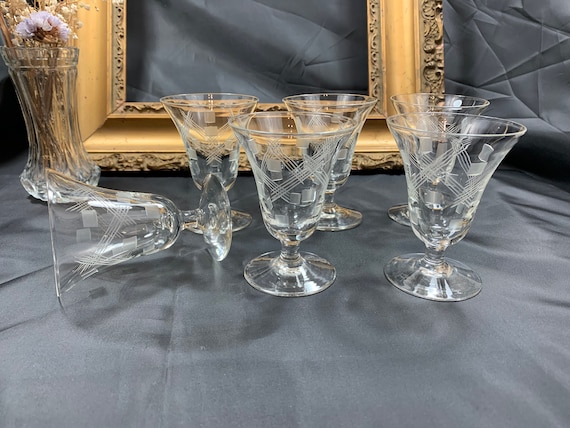 古いシャンパンクープ 2脚 食前酒・食後酒グラス リキュール