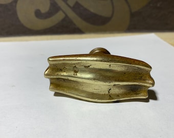 Antique brass door handle – old latch with square opening – vintage fittings with patina – decorative handle