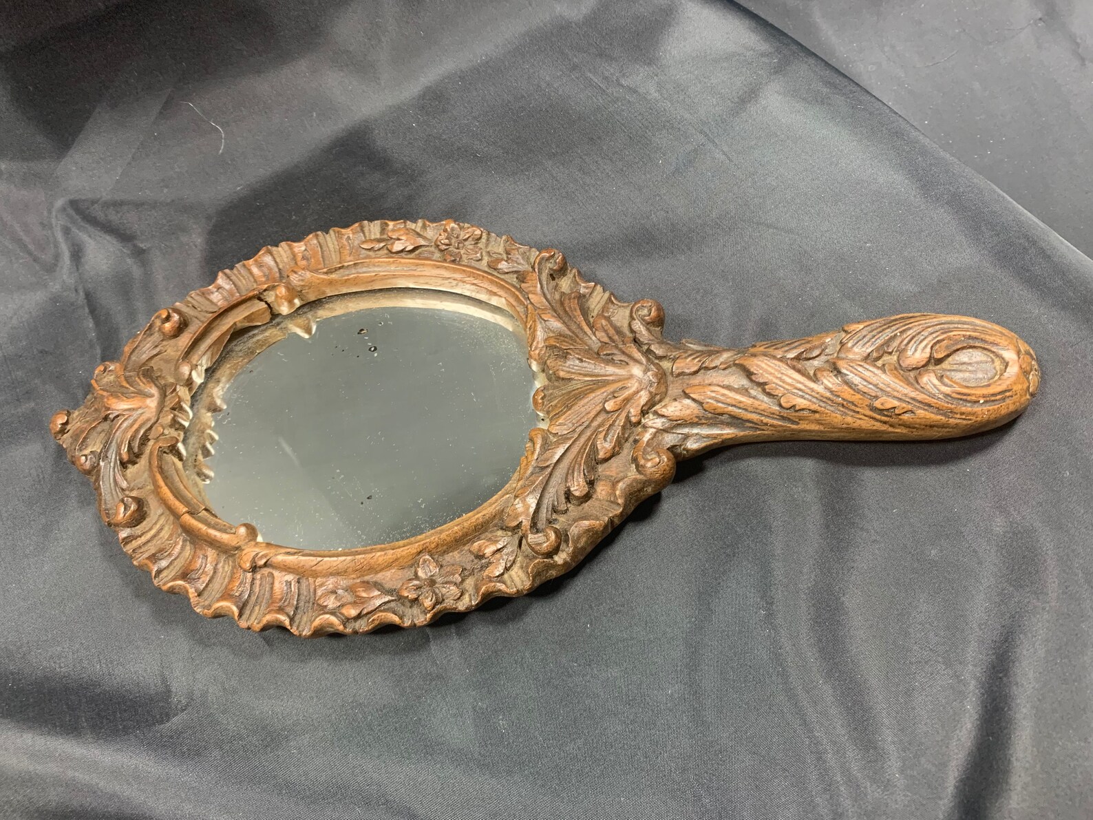 Wooden Antique Hand Mirror of 28 Cm and a Beautiful Sailboat Etsy