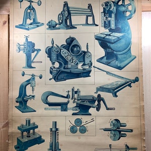 Antica mappa scolastica / lavagna - metallo - Edizioni Dossray - materiale didattico - Lavorazione del metalli - decorazione murale