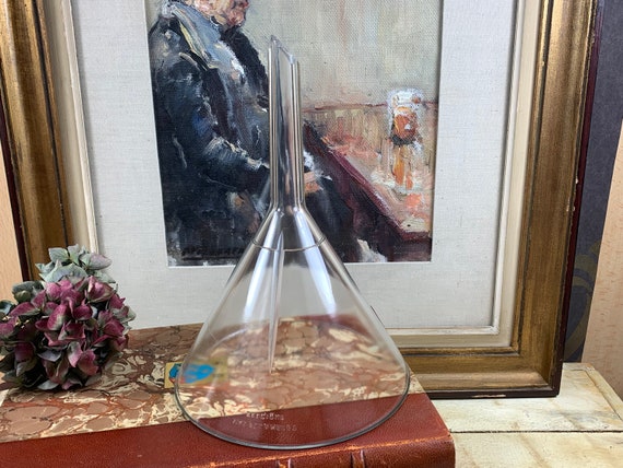 Antieke glazen trechter Val Saint Lambert Belgique  - zeldzame grote 22cm glazen trechter