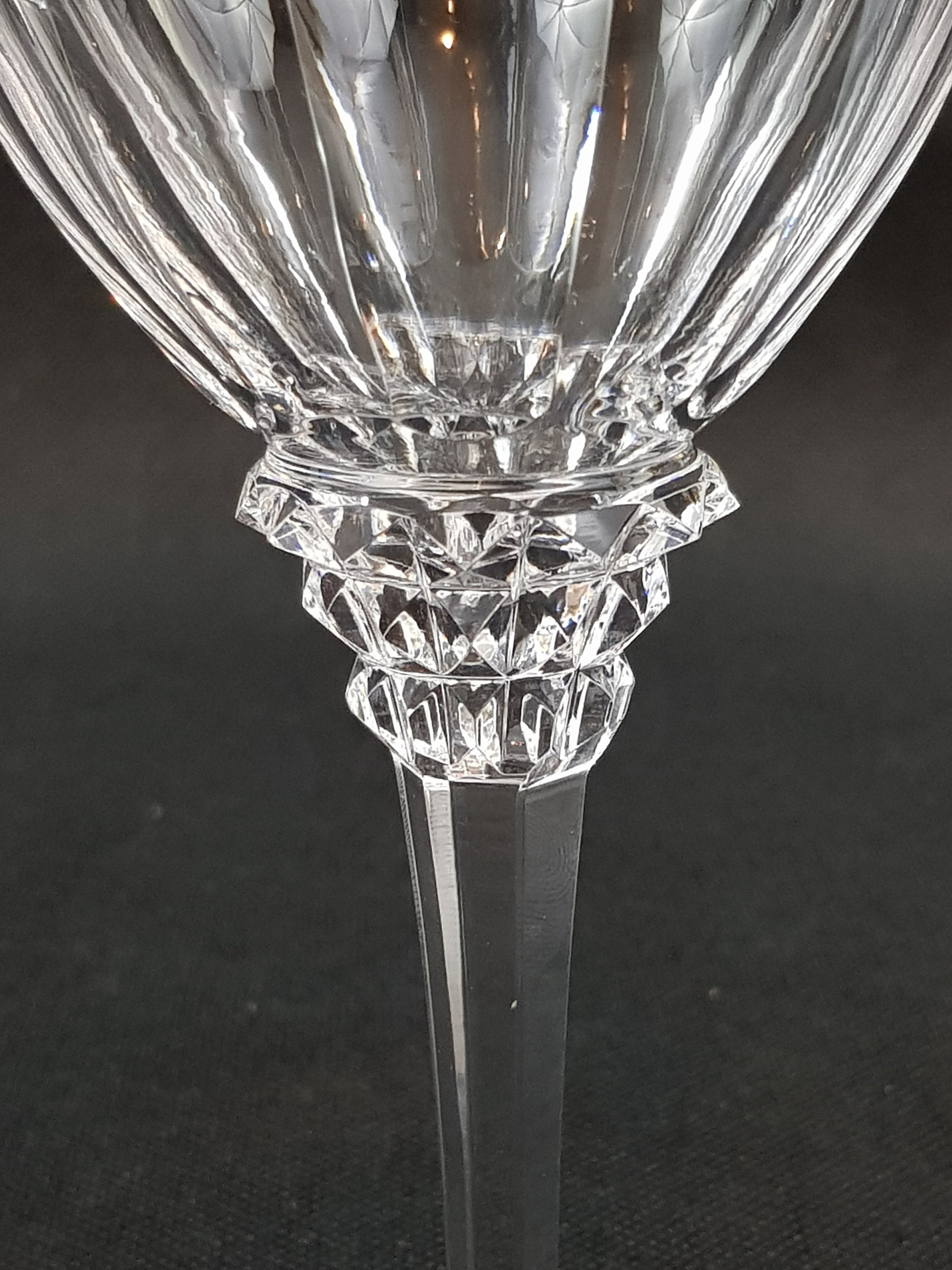 Rare Antique Set of 5 Crystal Aperitif Glasses French Early 20th