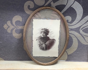 Antique romantic photo frame - photo frame to hang - with signed photo