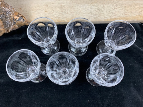 美しいクリスタル白ワイングラス 6 個セット ヴィンテージ 良好な状態 