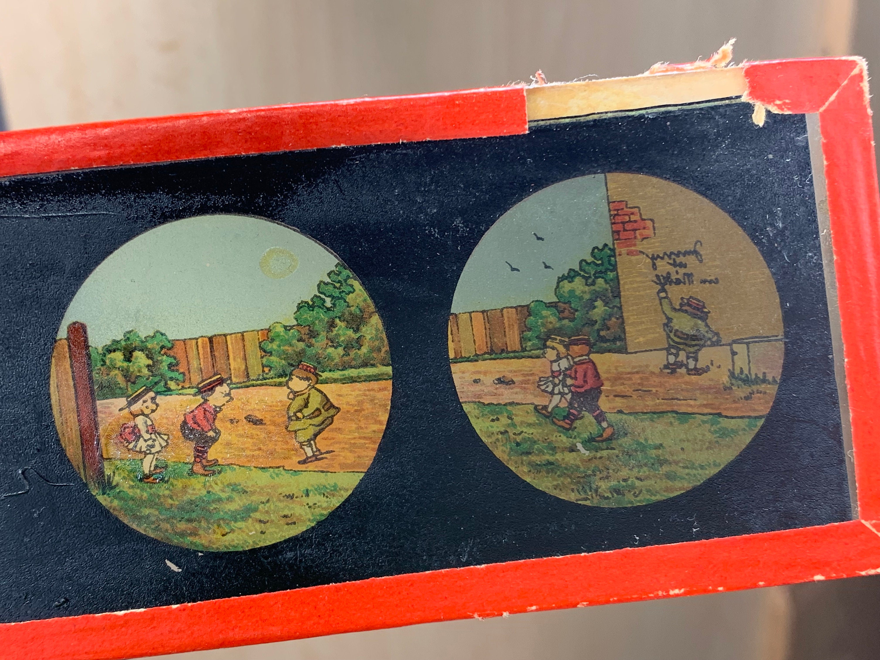 Lot De 12 Plaques Pour Lanterne Magique - Avec Boîte D'Origine - Format 6x20 Cm