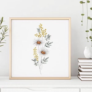 Daisy Print, Flower Poster, Flower Wall Decor, Daisy Wall Art, Floral Print, Home Decor, Wall Prints