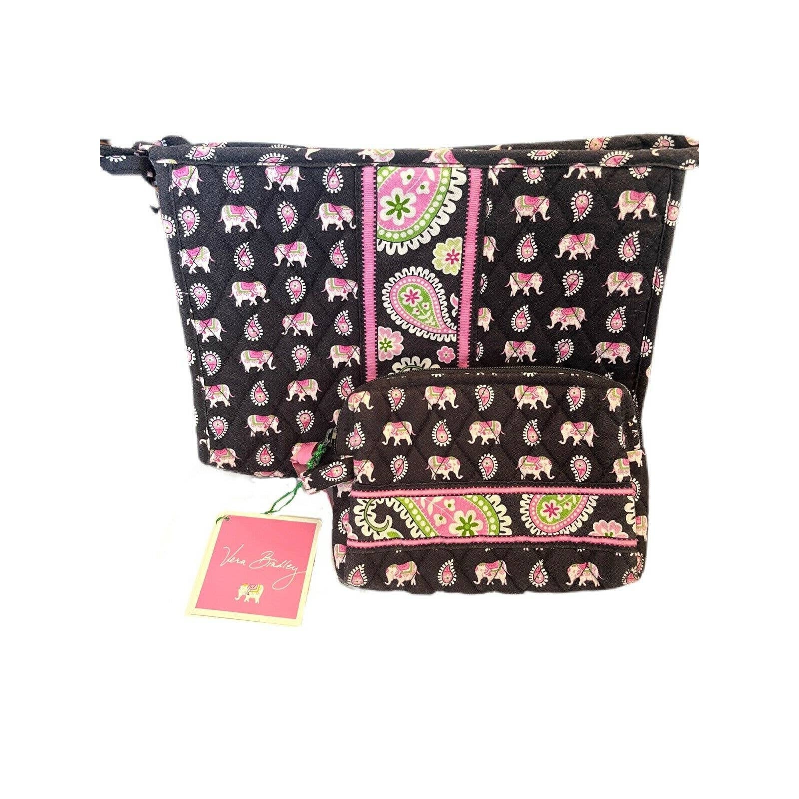 Vera Bradley Pink Elephant Travel Cosmetic Bags Retired Etsy UK