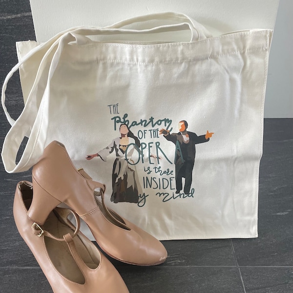 Phantom der Oper inspiriert Tasche | 40 x 40 cm Tragetasche | Musiktheater | Broadway Geschenk | Probetasche