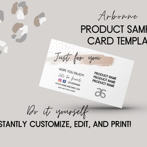 Arbonne-productvoorbeeldkaart | DIY aanpassen, bewerken en afdrukken