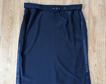 Vintage Givenchy En Plus Blue Lined Skirt With Belt Size US 22W Etsy