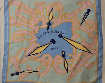 Franck Muller Geneve vintage   colorful silk scarf watch Italy 85cm*88cm