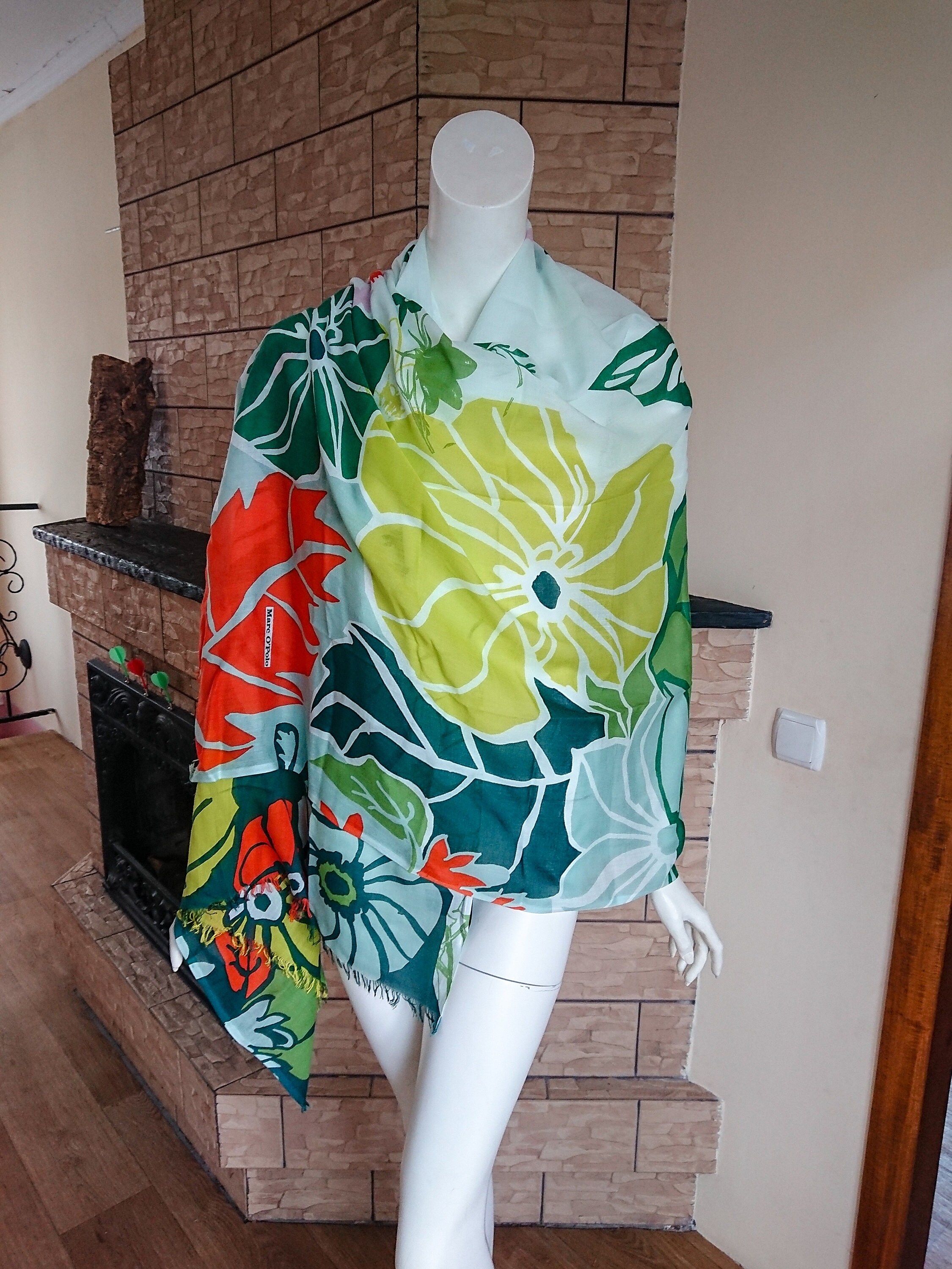 Buy Marc O polo Vintage Large Scarf Shawl Scarf Stole Shawl Floral Print Online in India Etsy
