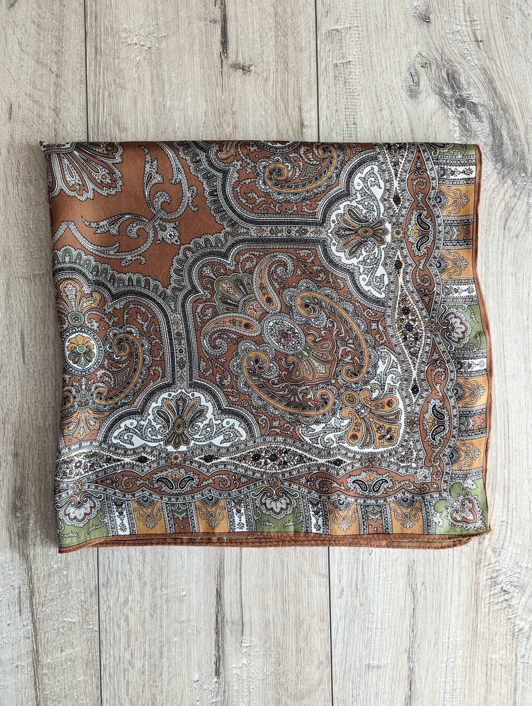 Art of the Scarf Tie Rack Scarf Vintage Silk Paisley Print Made in ...