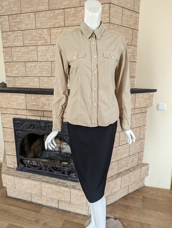 Moncler vintage blouse shirt voor dames gemaakt van katoen maat M