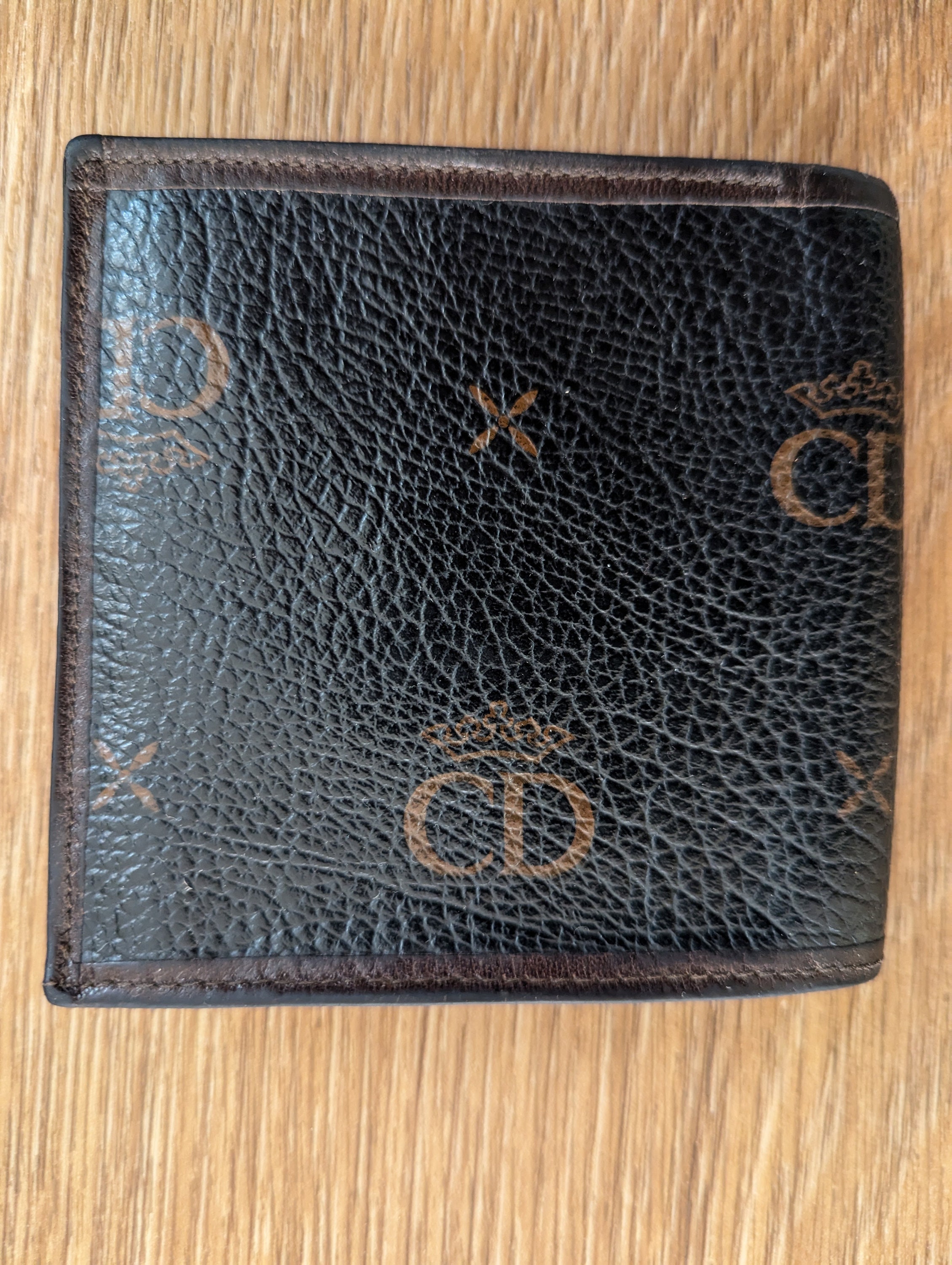 DIOR Vintage Wallet Christian Dior Black Brown Skin Leather DIOR Vintage Wallet Christian Dior Black Brown Skin Leather