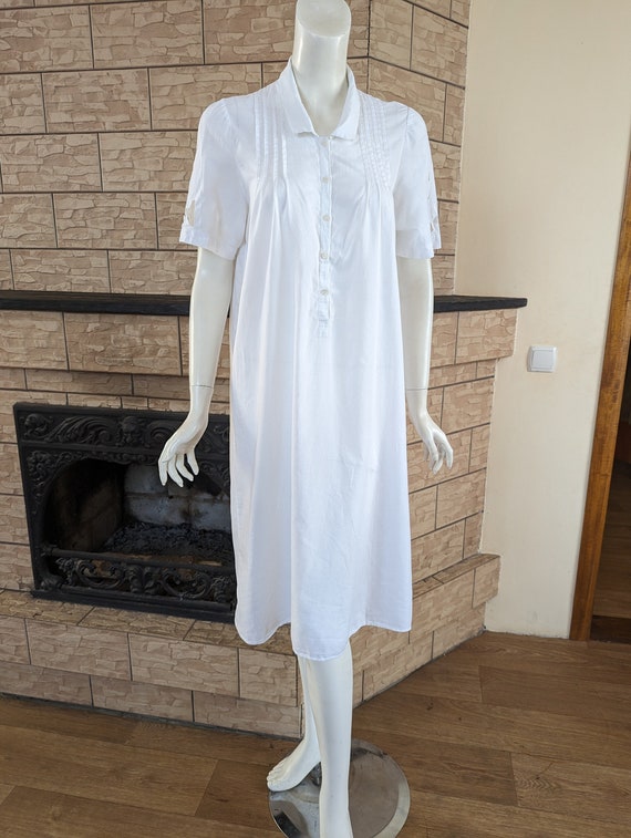La Perla Nightgown Sleepware White Cotton Made in Italy Size F 38 