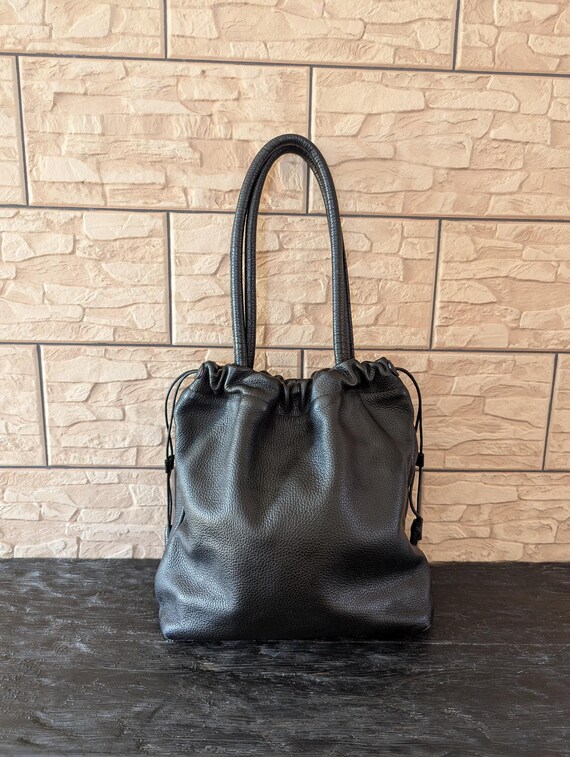 FURLA zwarte leren schoudertas handtas dames Etsy Nederland