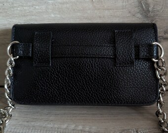 DKNY Logo plate Chain strap Belt Bag Black Vegan Leather Mini Bag Etsy UK